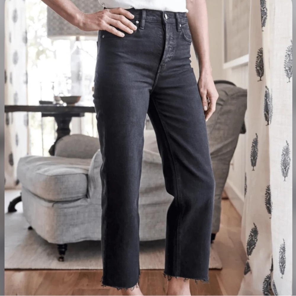 Frank & Eileen Womens black Monaghan button fly ankle jeans 26